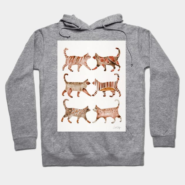 Brown Cat Collection Hoodie by CatCoq